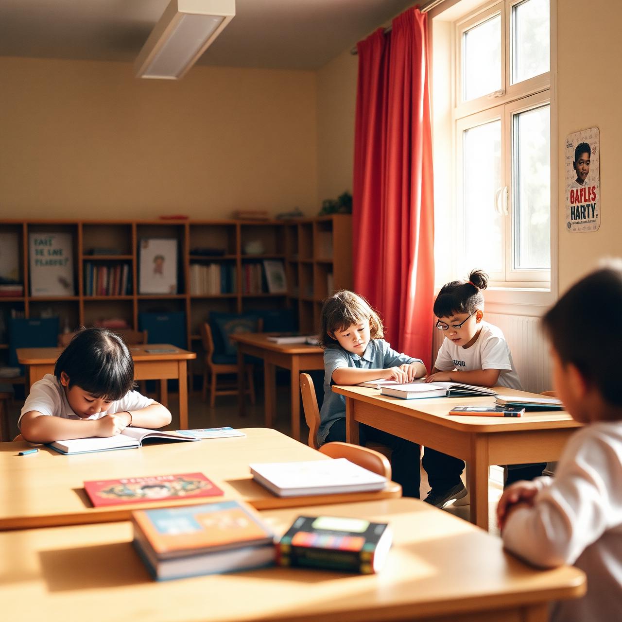 Niños trabajando en el aula